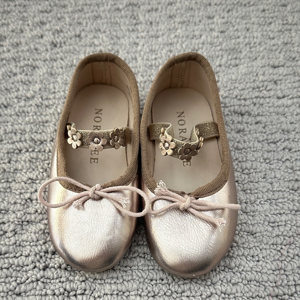 Nora Lee Gold Kids Dress Shoes